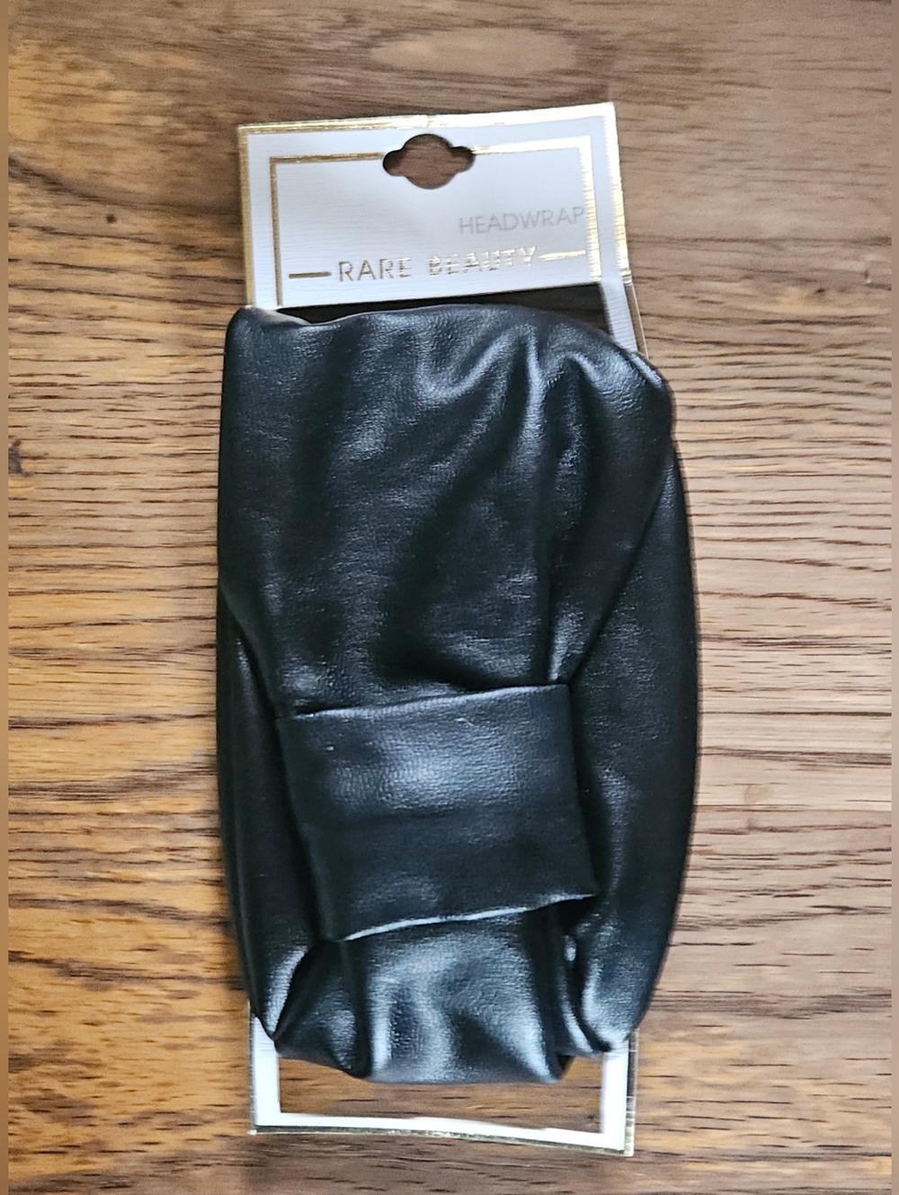 Rare Beauty Black Faux Leather Head Wrap BNIB